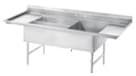 Three Compartment Sink With Two Drainboards